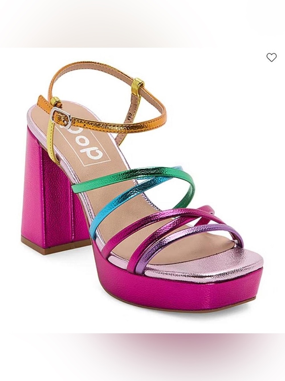 Pop Womens Kallie Heeled Sandals Pink Fuschia Multicolor